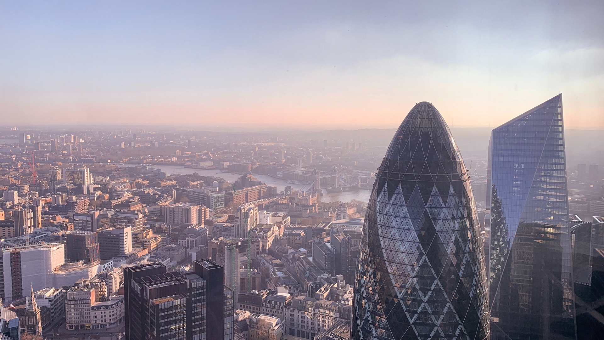 View over London St Mary Axe