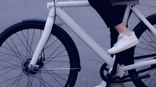 Close up of person on a bike