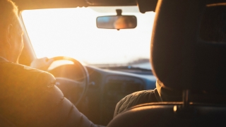 Man driving a car