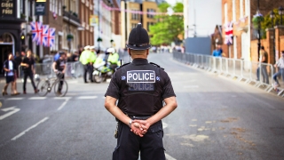 Police officer standing in the street